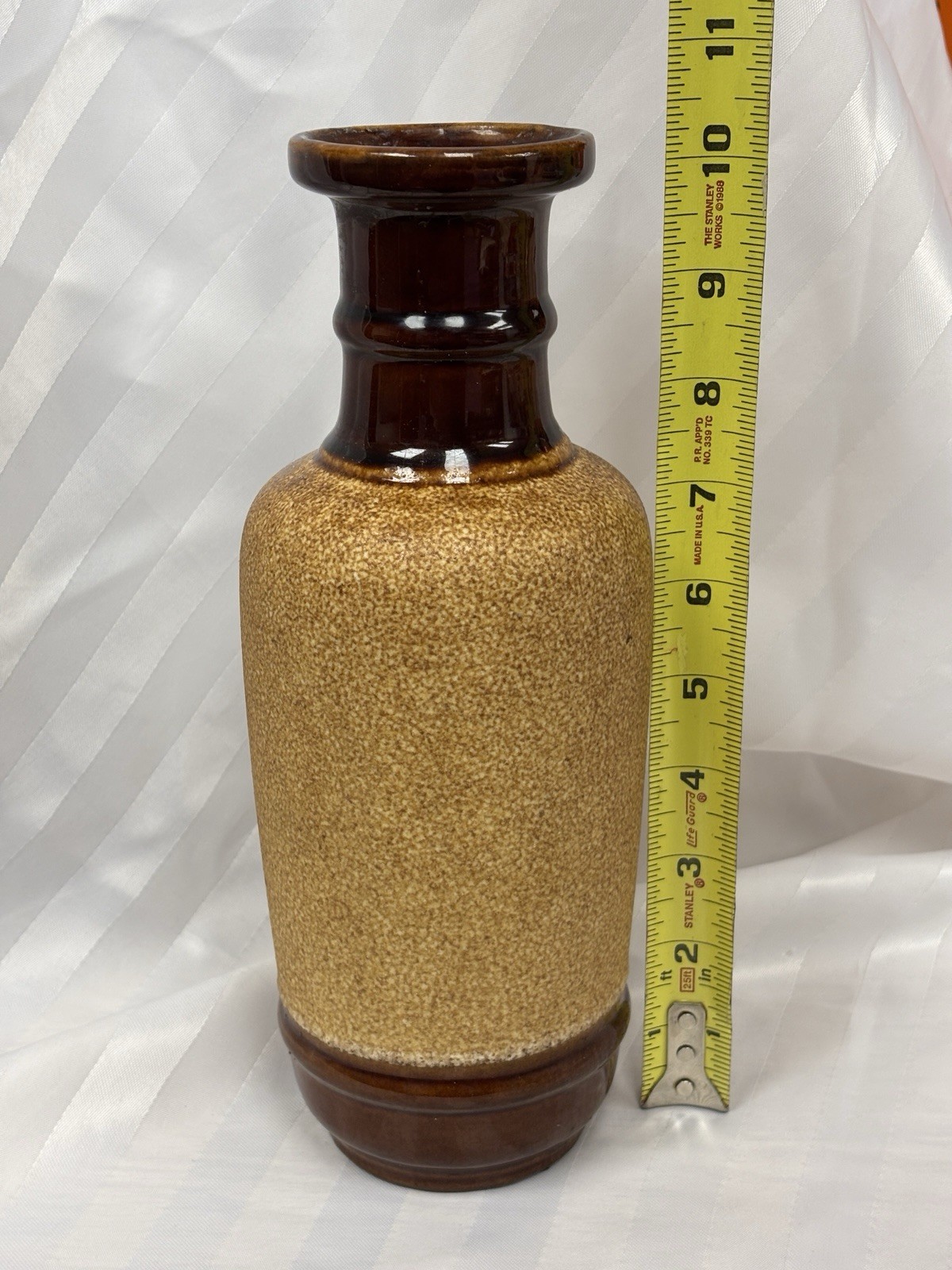 Royal Haeger USA Ceramic Pottery Vase 12″ Brown Bennington Lava Textured 1970’s