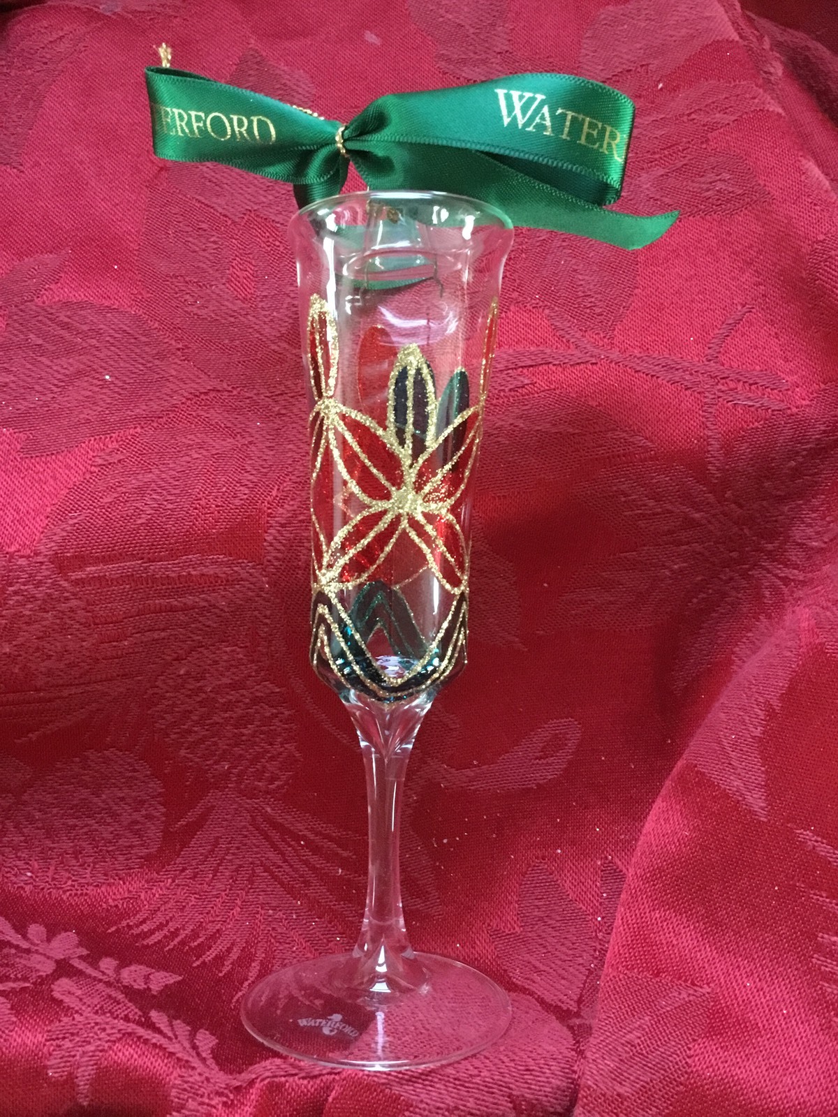 Exceptional WATERFORD Crystal LISMORE Mini CHAMPAGNE FLUTE Christmas Ornament