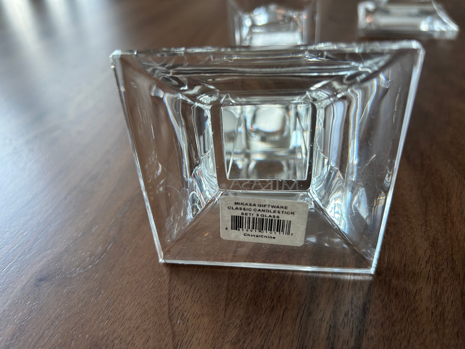 Mikasa Classic Tapered Glass Candlesticks Set of 3 NWT
