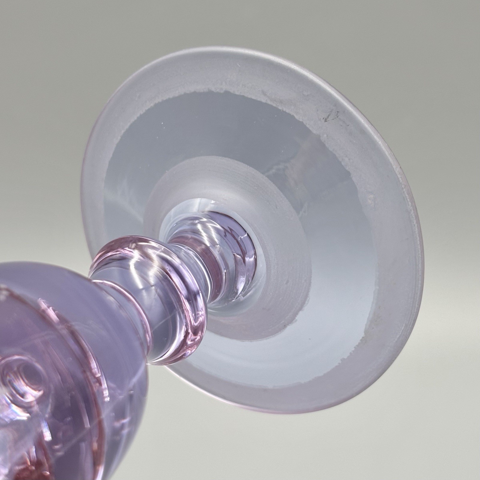 Antique Acid Etched Neodymium Glass Beehive Optic 10.75″ Footed Baluster Vase