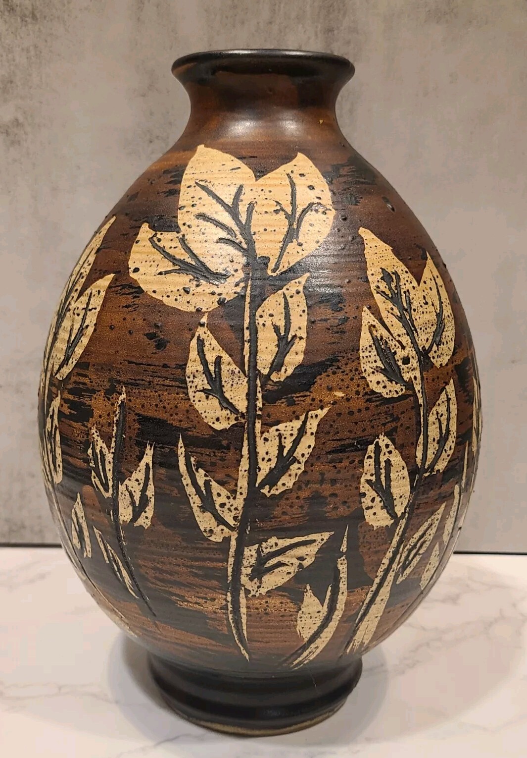 Vintage Pacific Stoneware Vase By Bennett Welsh 1972 Studio Art Pottery Cattails