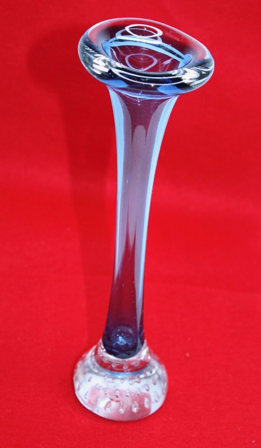 Blue Glass Vase Bullicante Bubble Scandinavian Aseda Glasbruk Jack in Pulpit