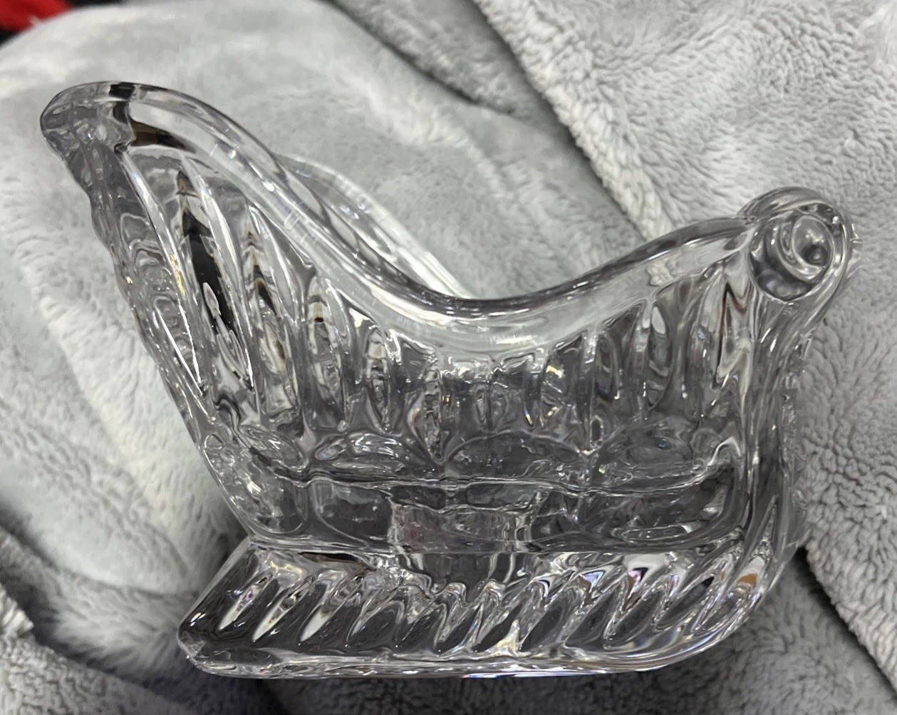 VTG Princess House 24% Lead Crystal Sleigh Candle Stick Taper Holder Christmas 2
