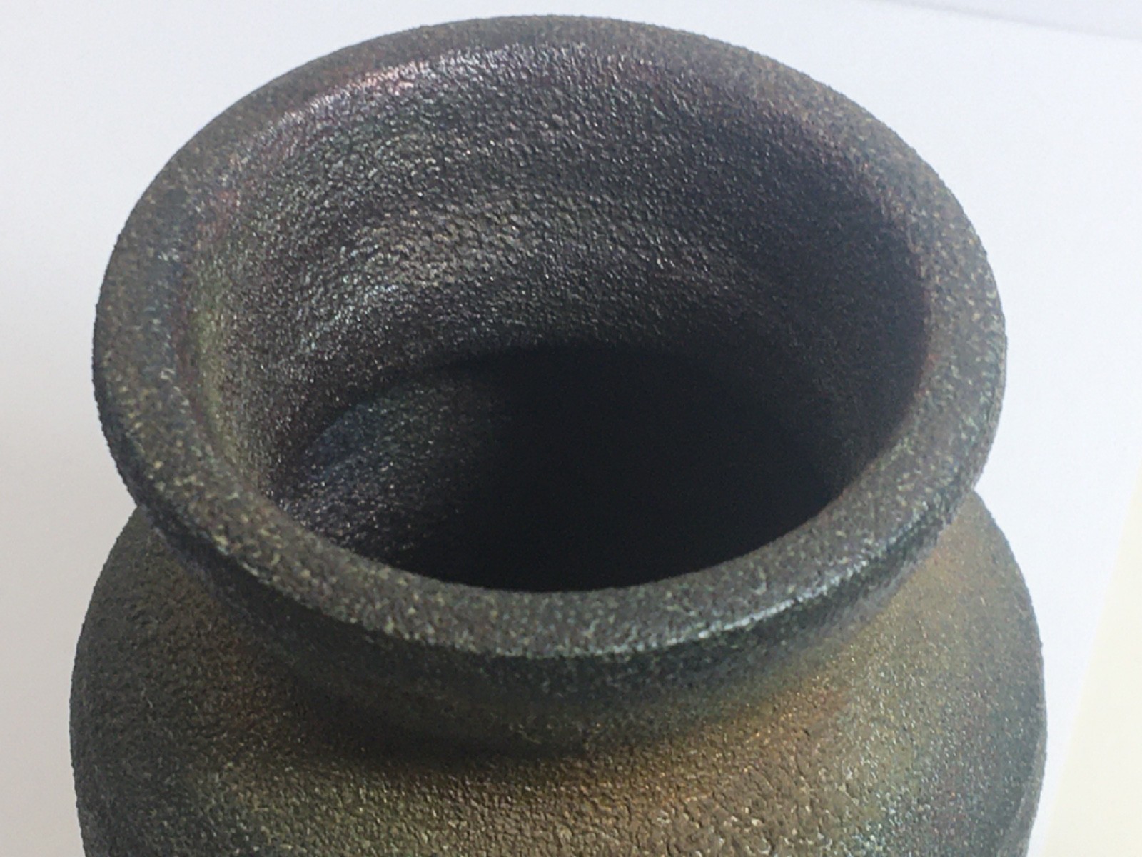 Hand Thrown Raku Pottery Vase Signed Unknown Signature