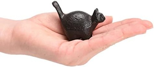 BRASSTAR Cast Iron 2” Cat Statue Paper Weights Cute Animal Figurine Desk Off…