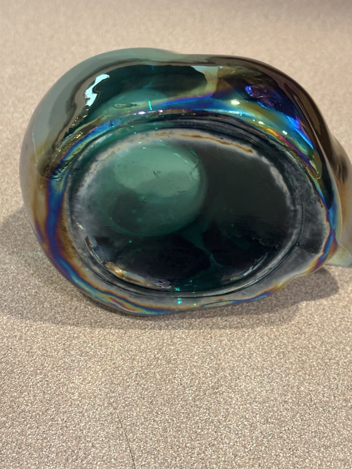 Rare Carnival GlassSleeping Cat Votive Indiana Glass Candle Holder Paperweight