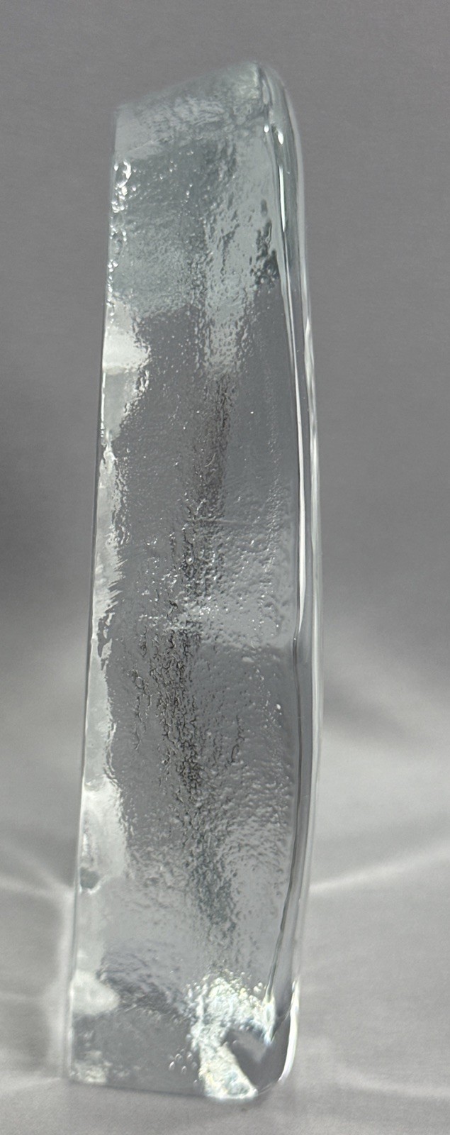 Nybro Sweden Carved Etched Art Glass Paperweight By Rune Strand People 5.5”