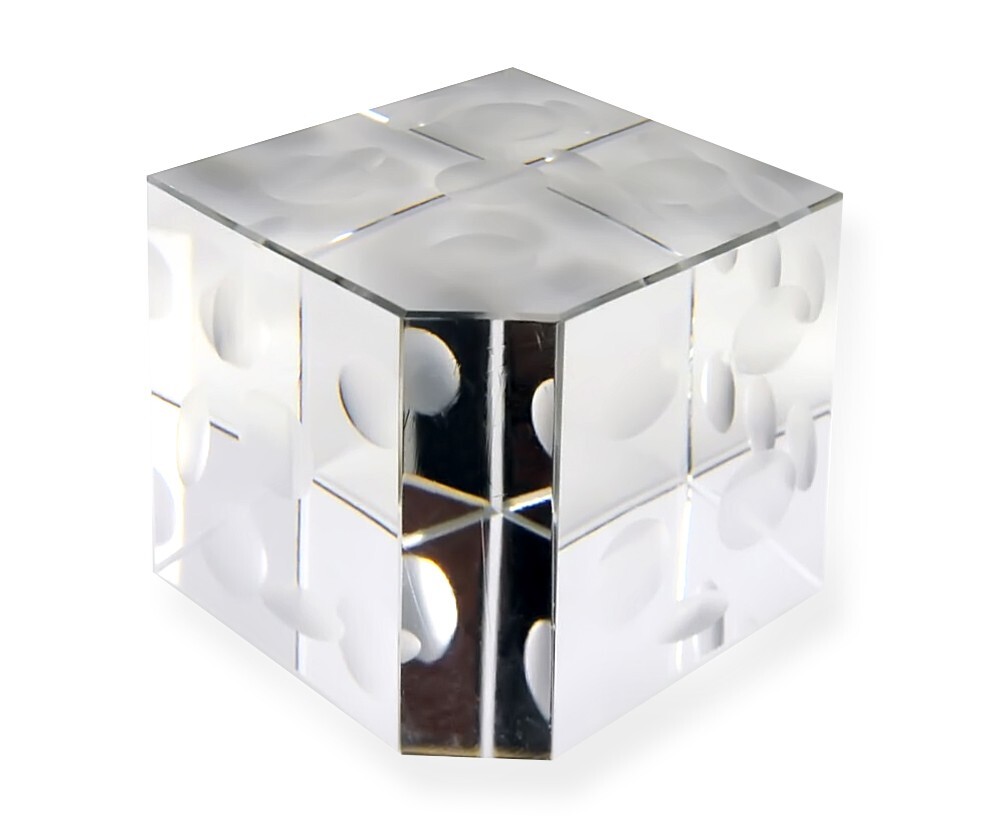 Crystal Dice NEW in Box, Made in Czechoslovakia Paperweight 1980s