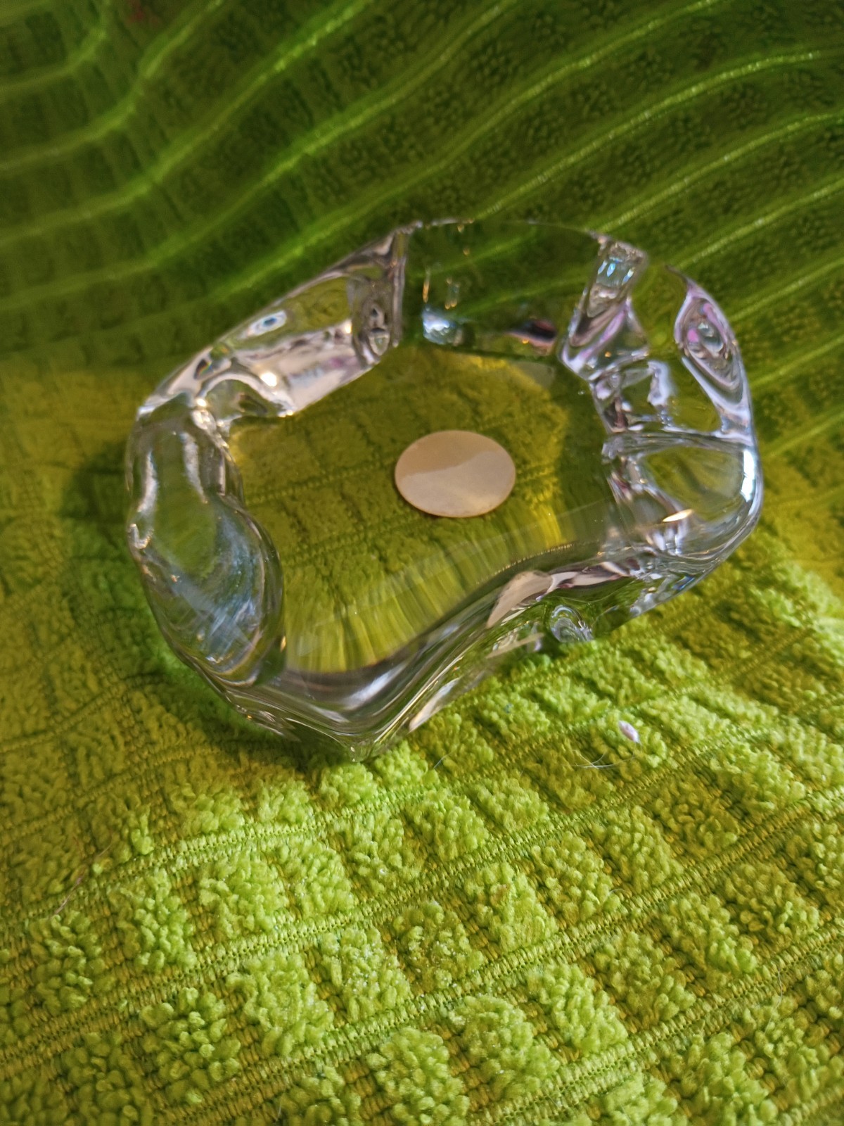 Fostoria Glass Paper Weight Made In USA 3 3/4 in x 3in 15.5 oz