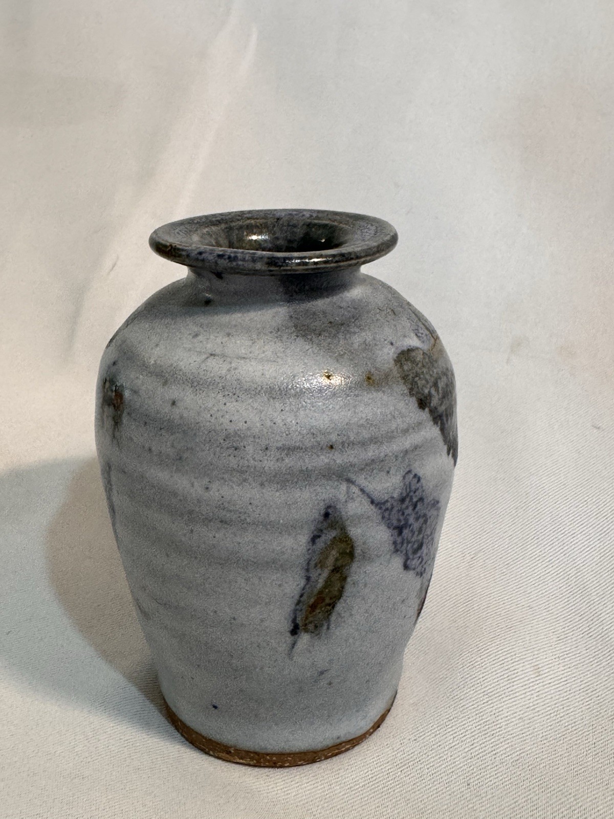Wilson Creek PEGGY AHLGREN Studio Art Pottery Blue Leaves Signed 4 Inches