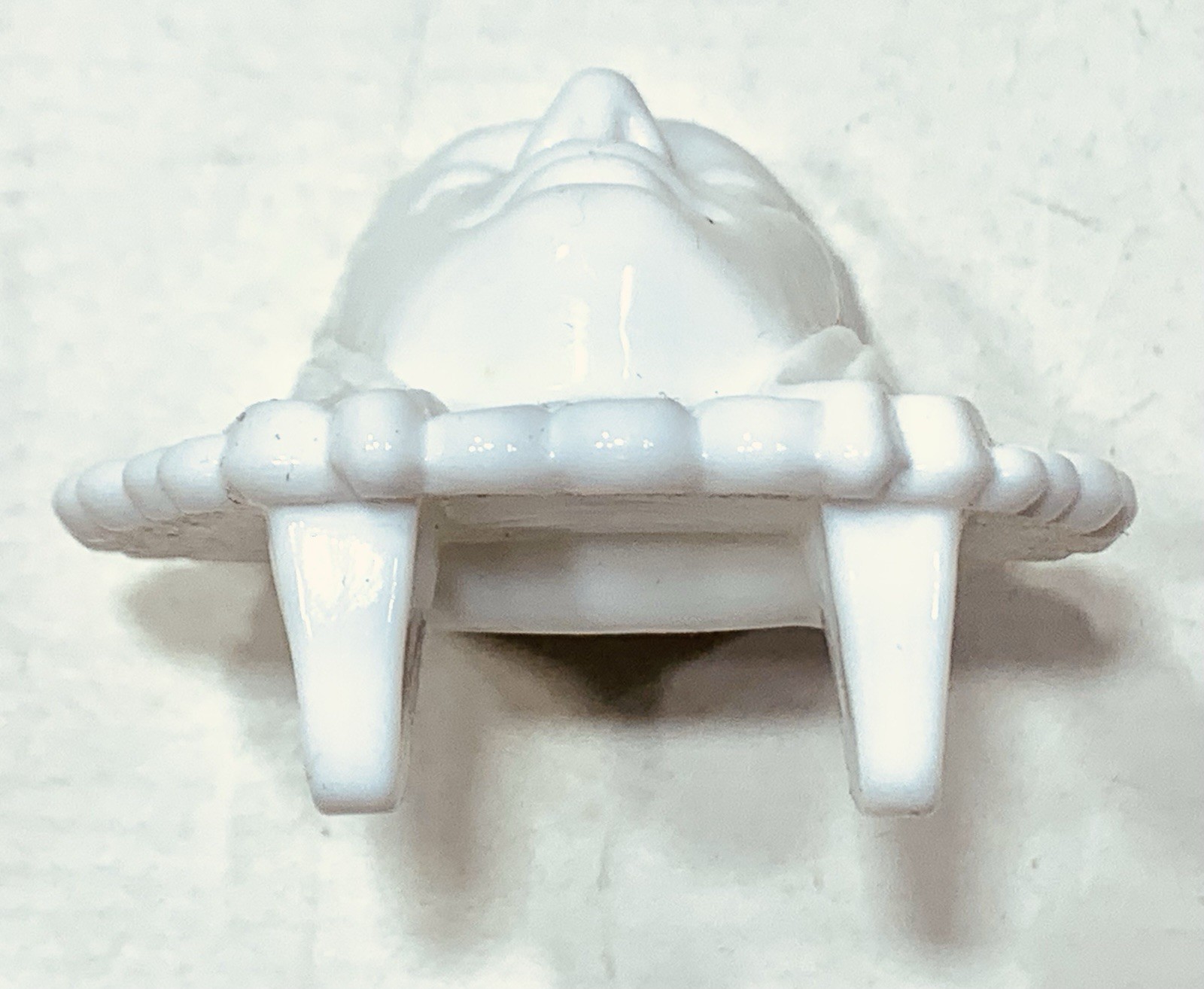 Pisello Art Milk Glass 1984 Indian Chief Match Holder 2-1/2” Carnival Signed