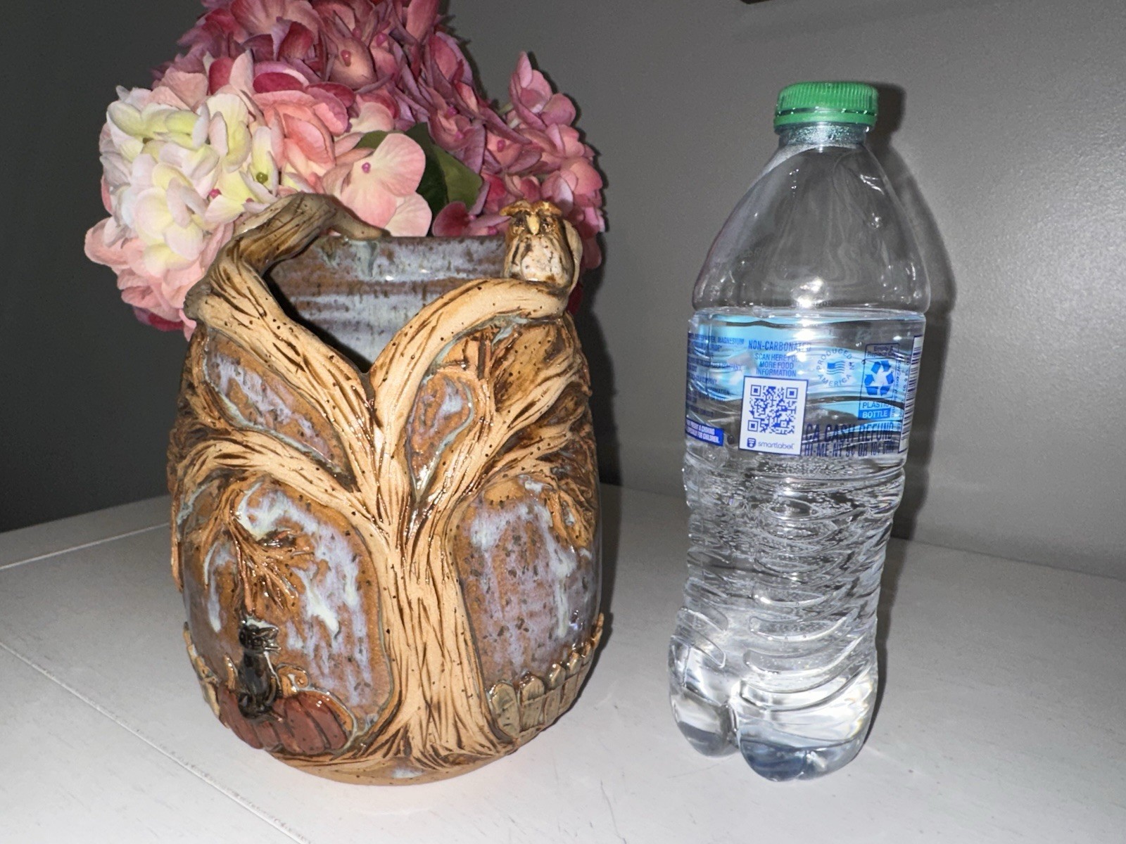Handmade Ceramic / Clay Vase from North Carolina, Spooky Tree, Halloween Themed