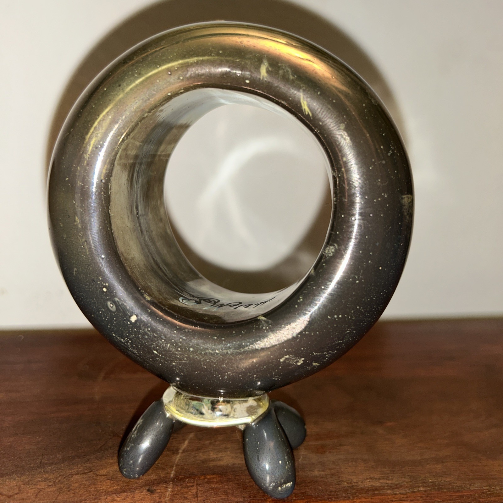 Amazing Donut Shape ArtGlass w/4 Feet
