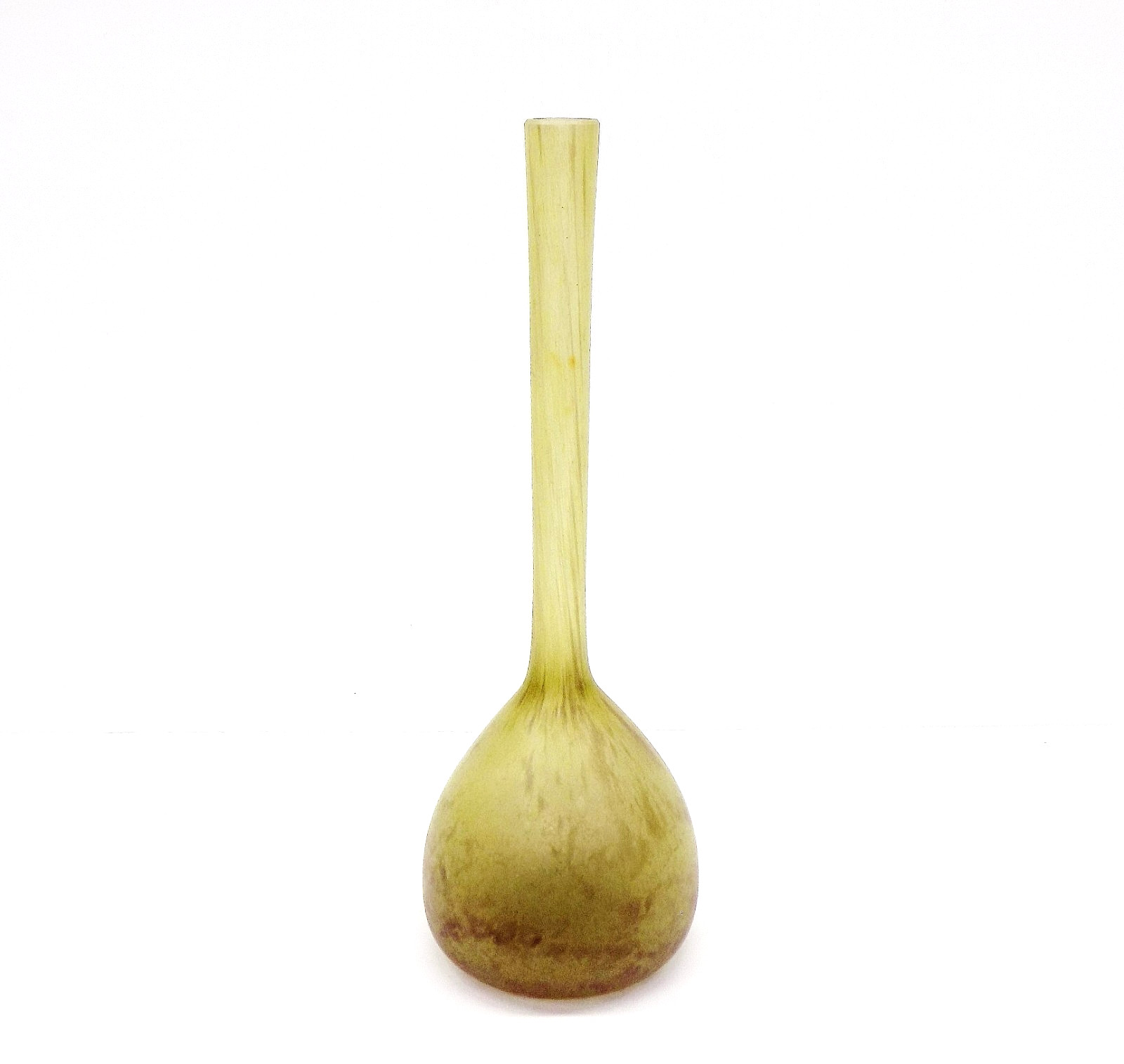 A Very Nice Andre Delatte French Berluze Soliflore Pate de Verre Vase