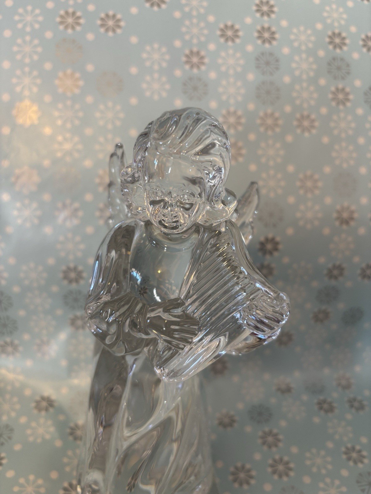 Mikasa Herald Collection Angel Harp Crystal Glass Germany 8” Tall SN093/529