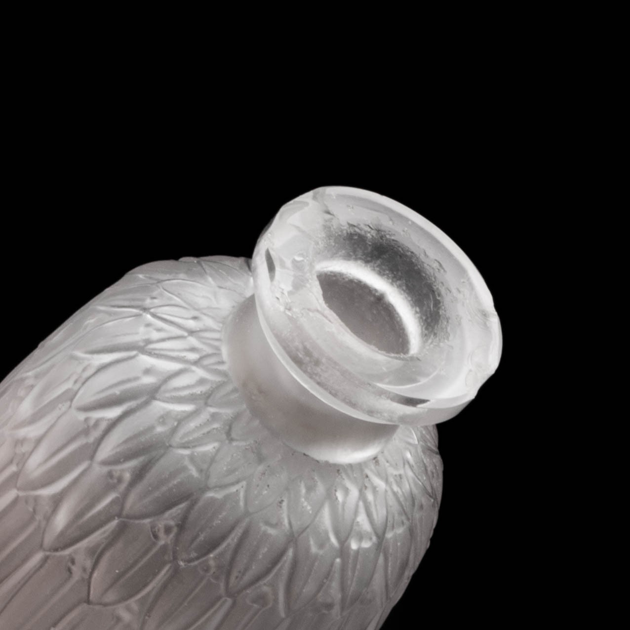 Rene Lalique Petites Feuilles Vintage Glass Perfume Bottle c1914 R. Pre-War