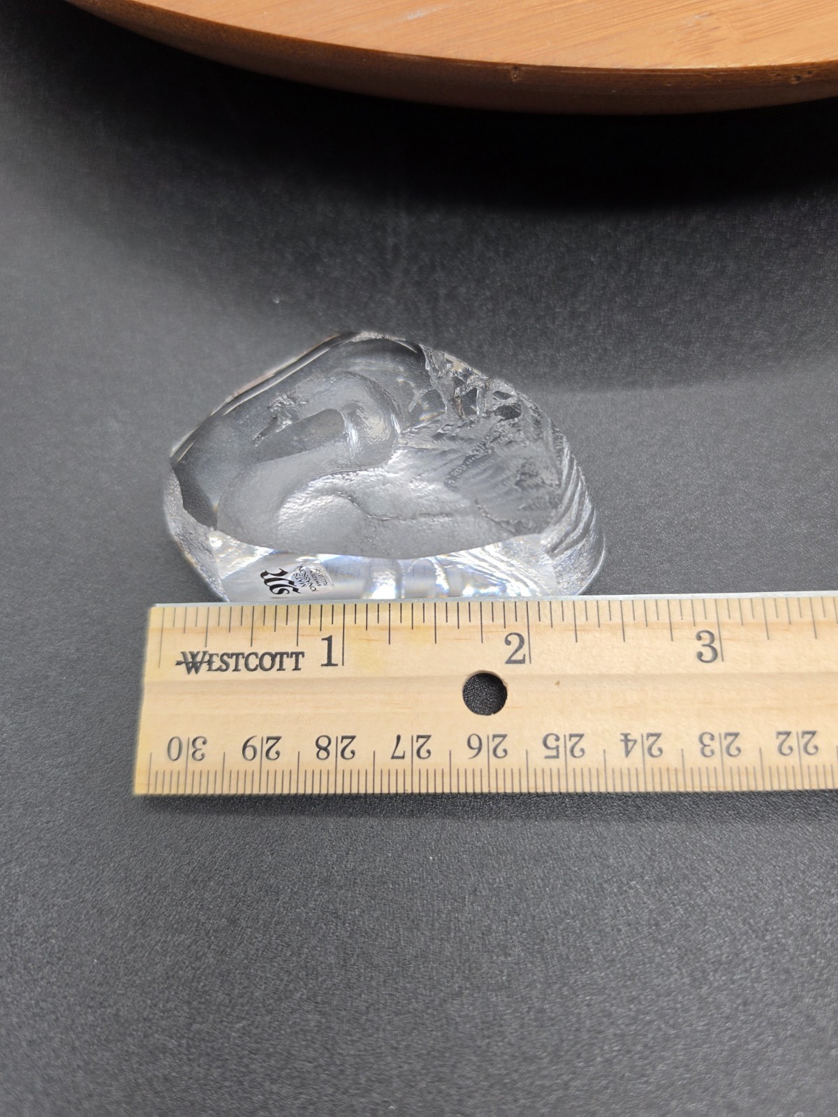 Signed MATS JONASSON Sweden Crystal Full Lead SWAN Sculpture Paperweight