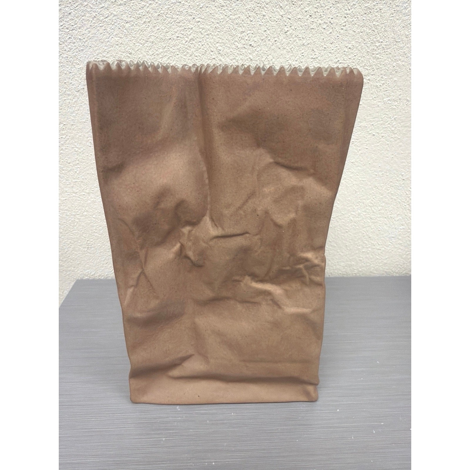 Rosenthal Studio Line Brown Paper Bag Vase Tapio Wirkkala Design Germany 7.5”