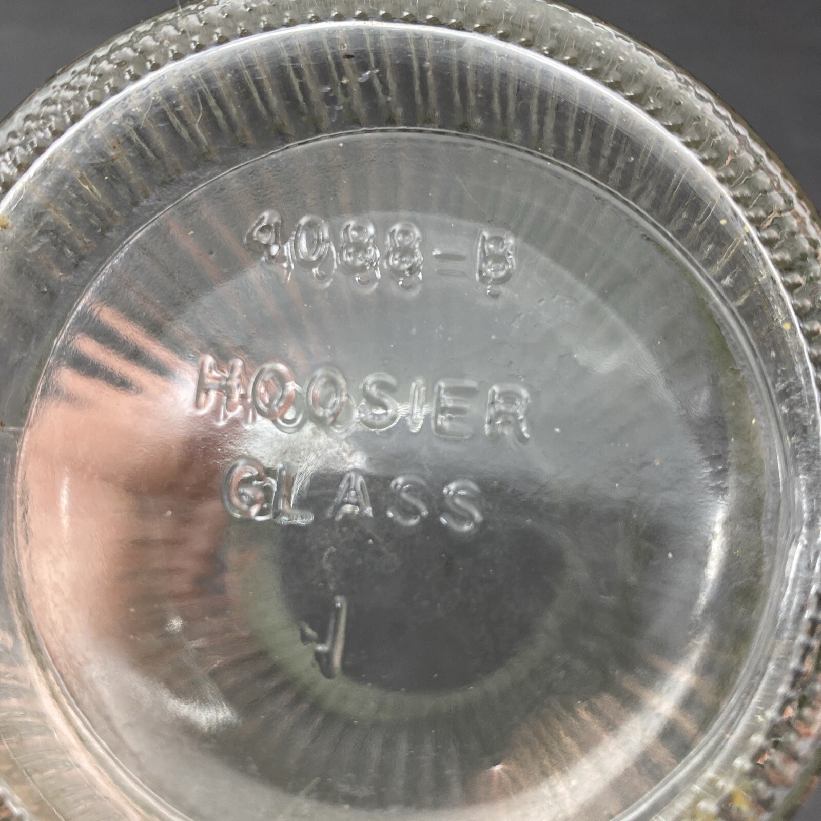 Vintage Hoosier Glass 4088-8 Ribbed Pressed Glass Vase Clear Flared Top MCM