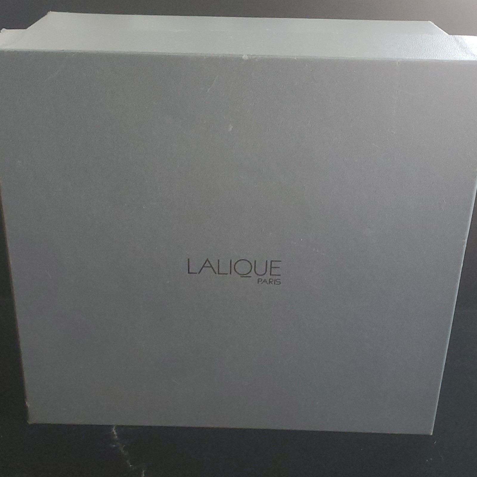 Lalique Clear Glass Desk Clock Analog Roman Numerals Engraved