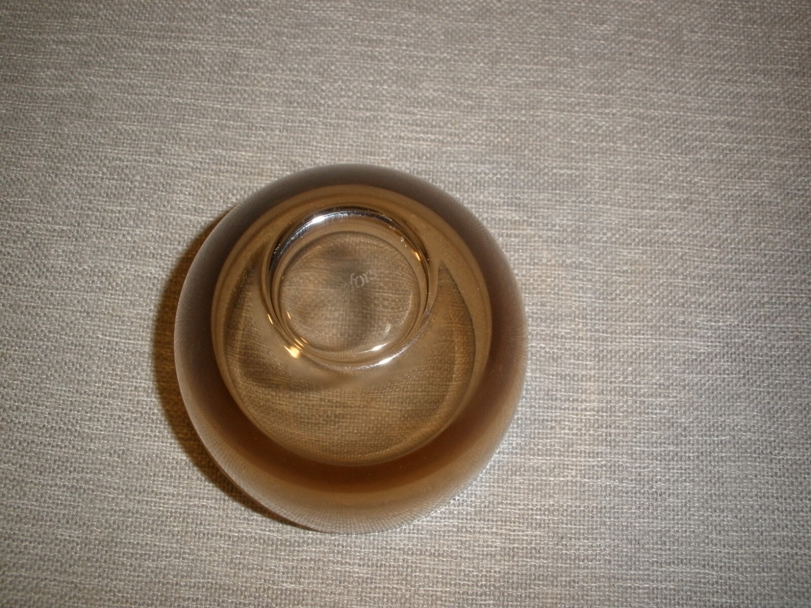 Orrefors made in Sweden brown 3 1/2″ diameter Glass Bowl 3″H