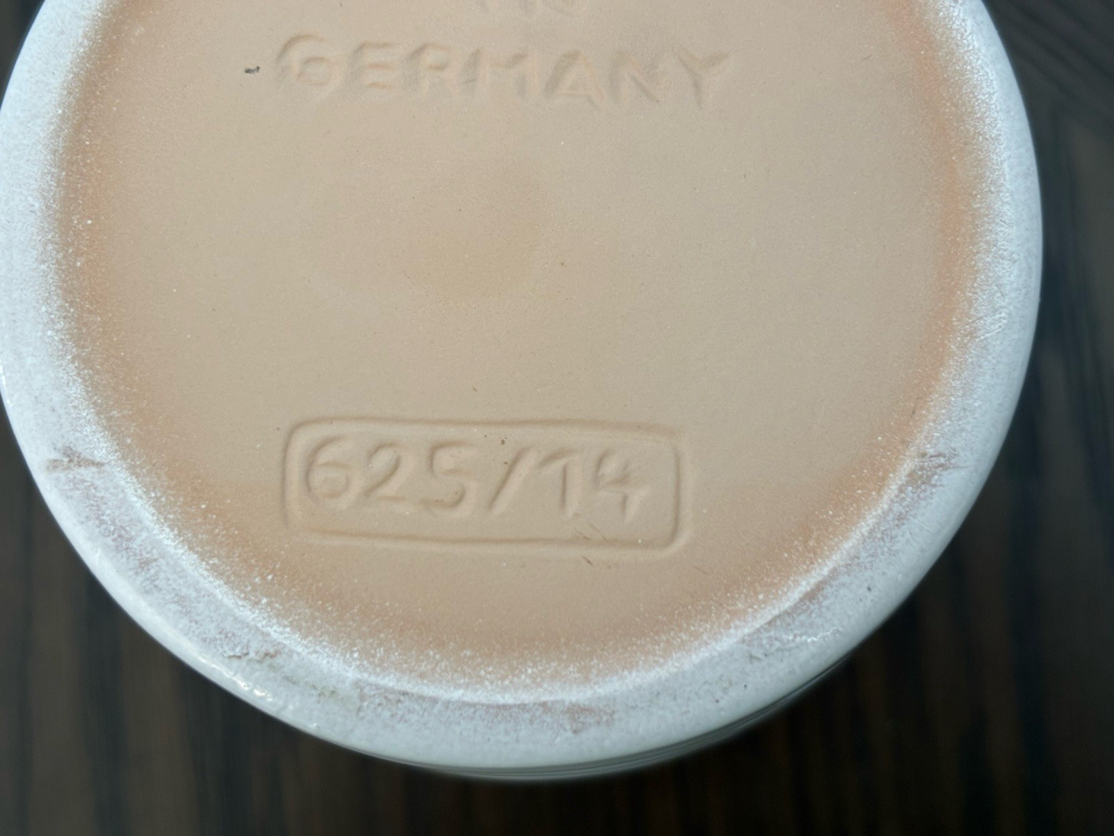 White Sculpted Flower Pot Planter Marked Germany 625/14 MCM Style ~ 5.5 In Tall