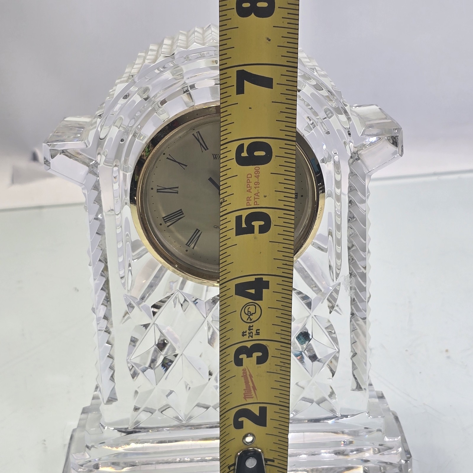 Waterford Crystal Quartz Mantel Desk Clock Irish Cut Crystal Working Excellent.