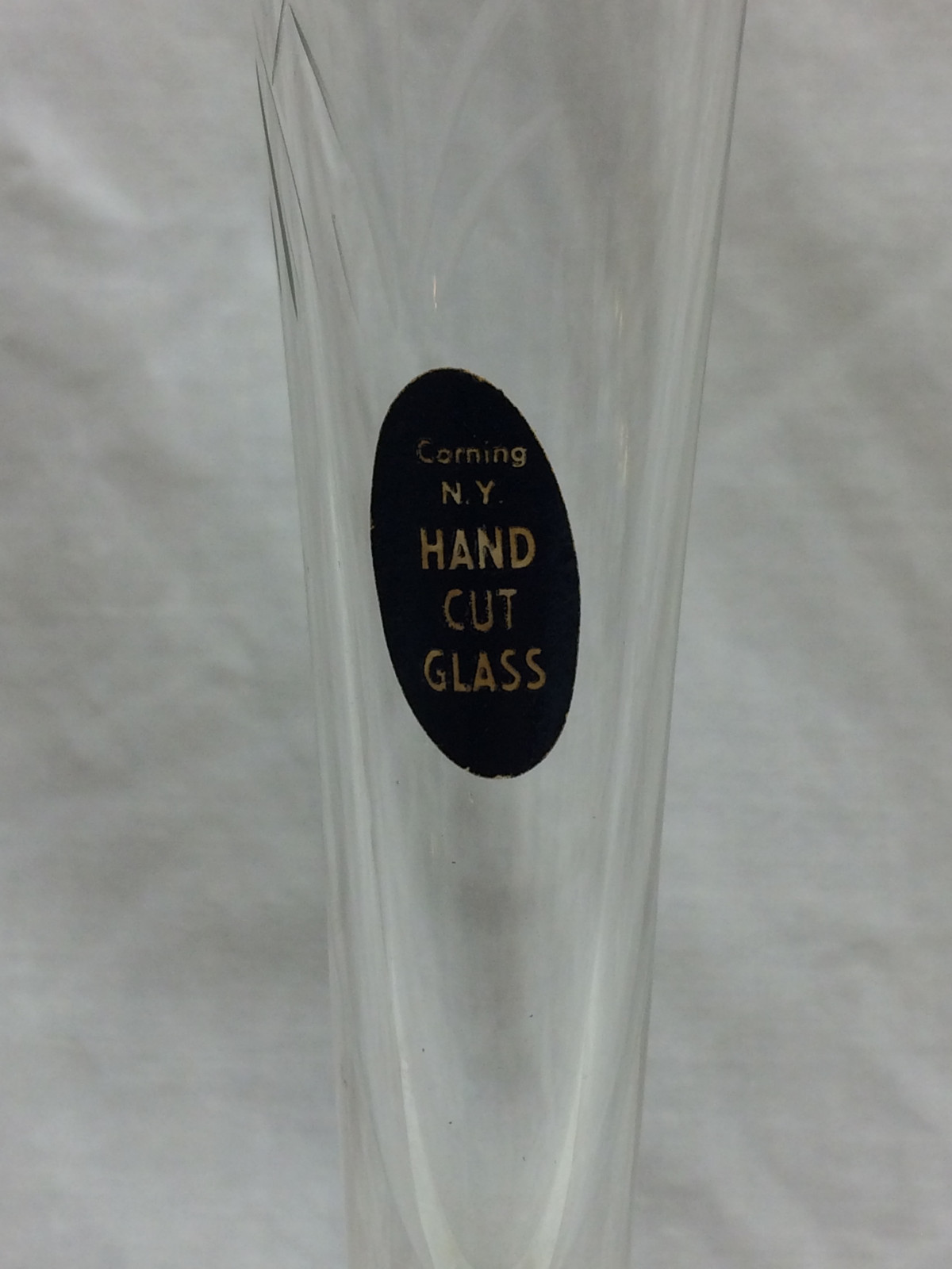 Corning Wheel Cut Bird Glass Vase New York NY
