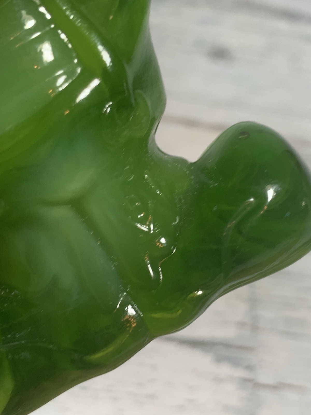 Boyd Glass Virgil Two Faced Happy Sad Clown Green Slag Glass UV Glows