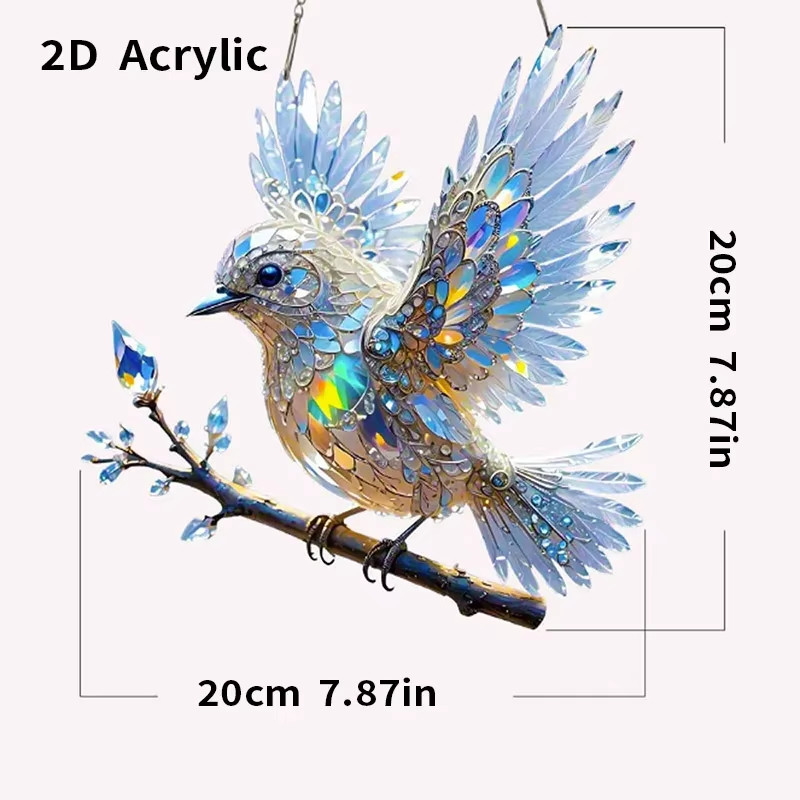 Diamond Art Hummingbird Acrylic Crystal Sky Bluebird Colorful Charming Shining A