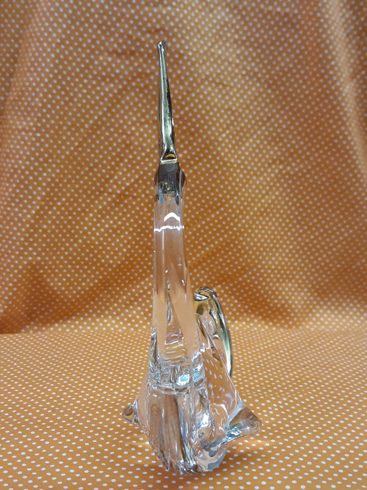 Vintage FORMIA Vetri Di Murano Glass Fish Made In Italy, clear, gold accents