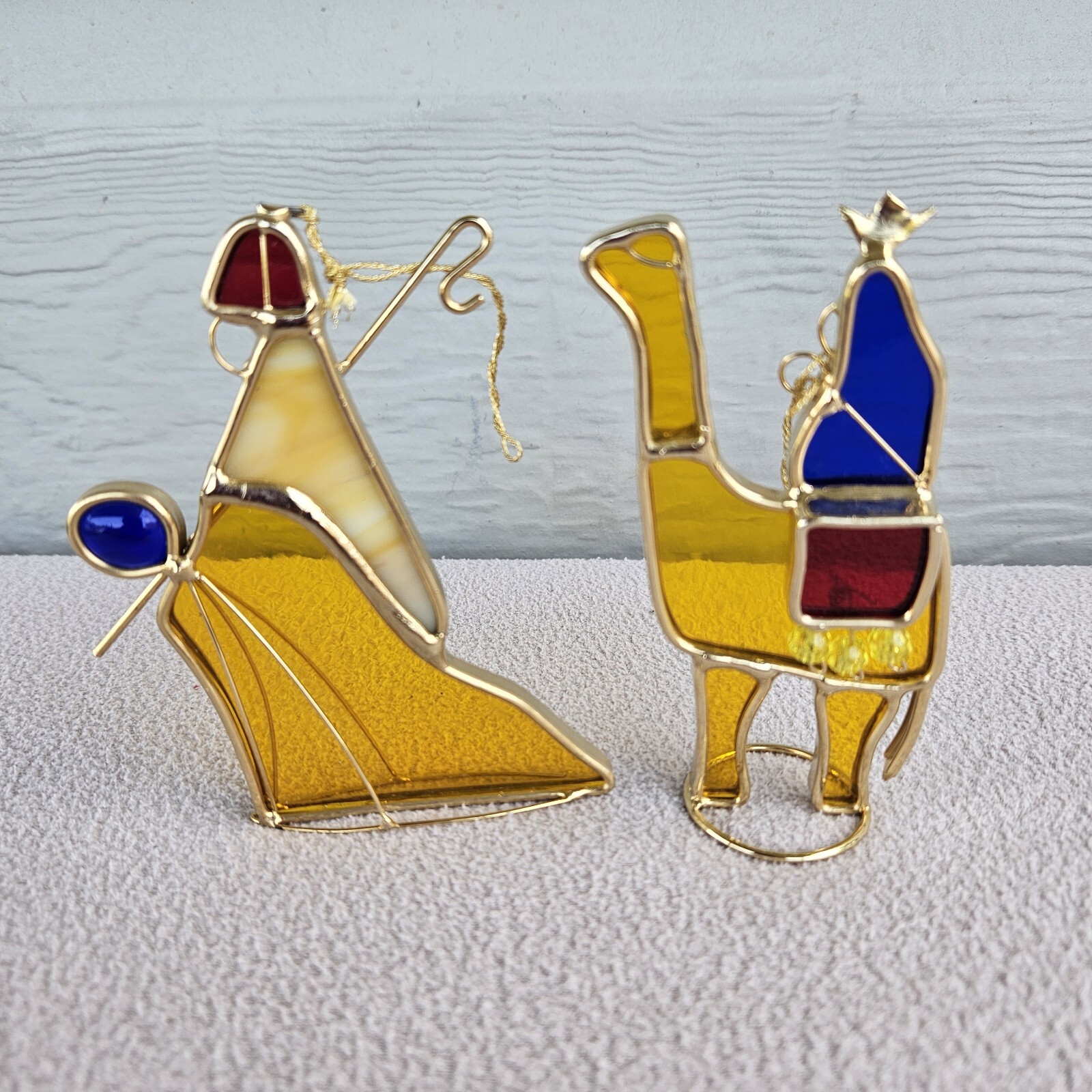 Danbury Mint Mary & Joseph Egypt Camel Stained Glass Window Hanging Suncatcher
