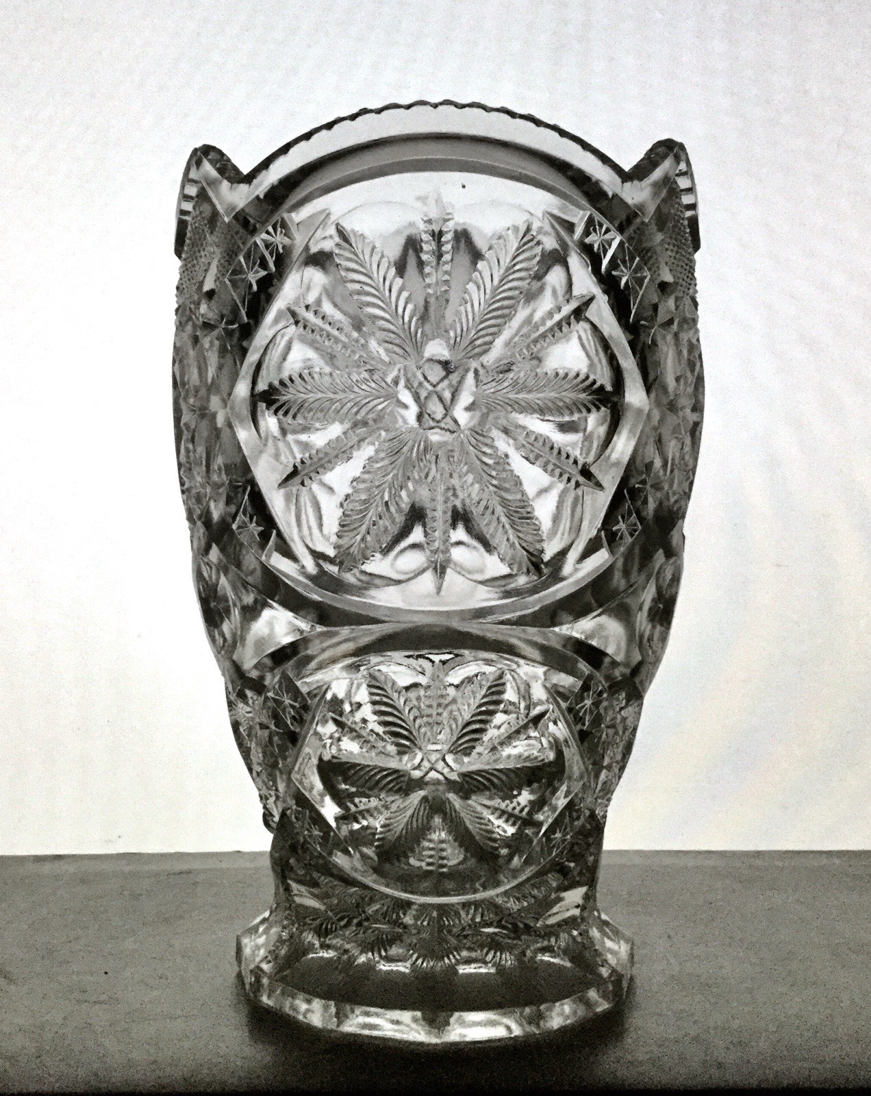 EAPG Antique U. S. Glass No. 15097 WESTERN STAR Clear Celery Vase GEORGIA BELLE