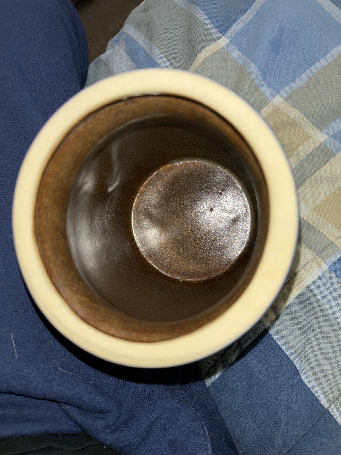 5.5” George Town Delaware Pottery Crock Basket Blueberries Salt Glaze Spoon Hold
