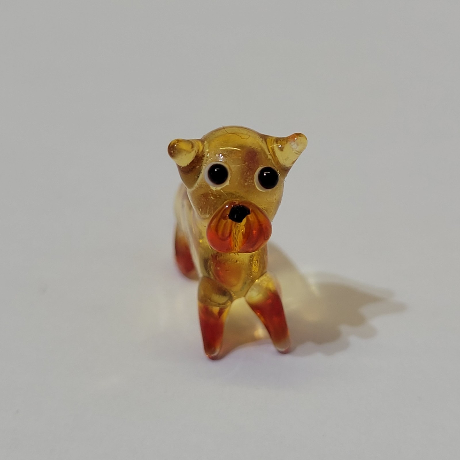 Art Glass Dog Mini 2cm Brown & Black Hand Blown
