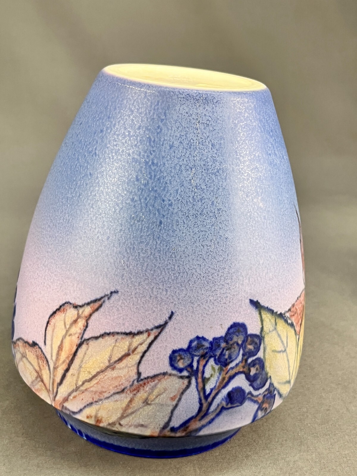 Rookwood Leaf & Grape 6 3/4″ Vellum Vase Shape 1780 Elizabeth Lincoln c. 1930