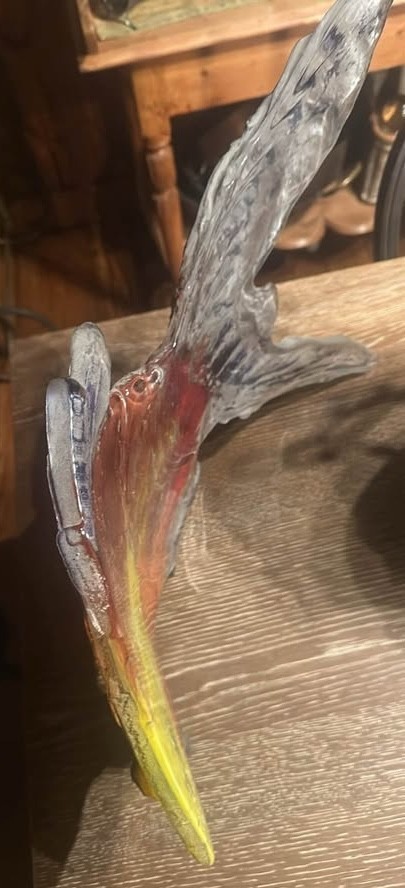 Amanda Brisbane 2003 Signed Large Cast Art Glass Fish Sculpture Striking Colors