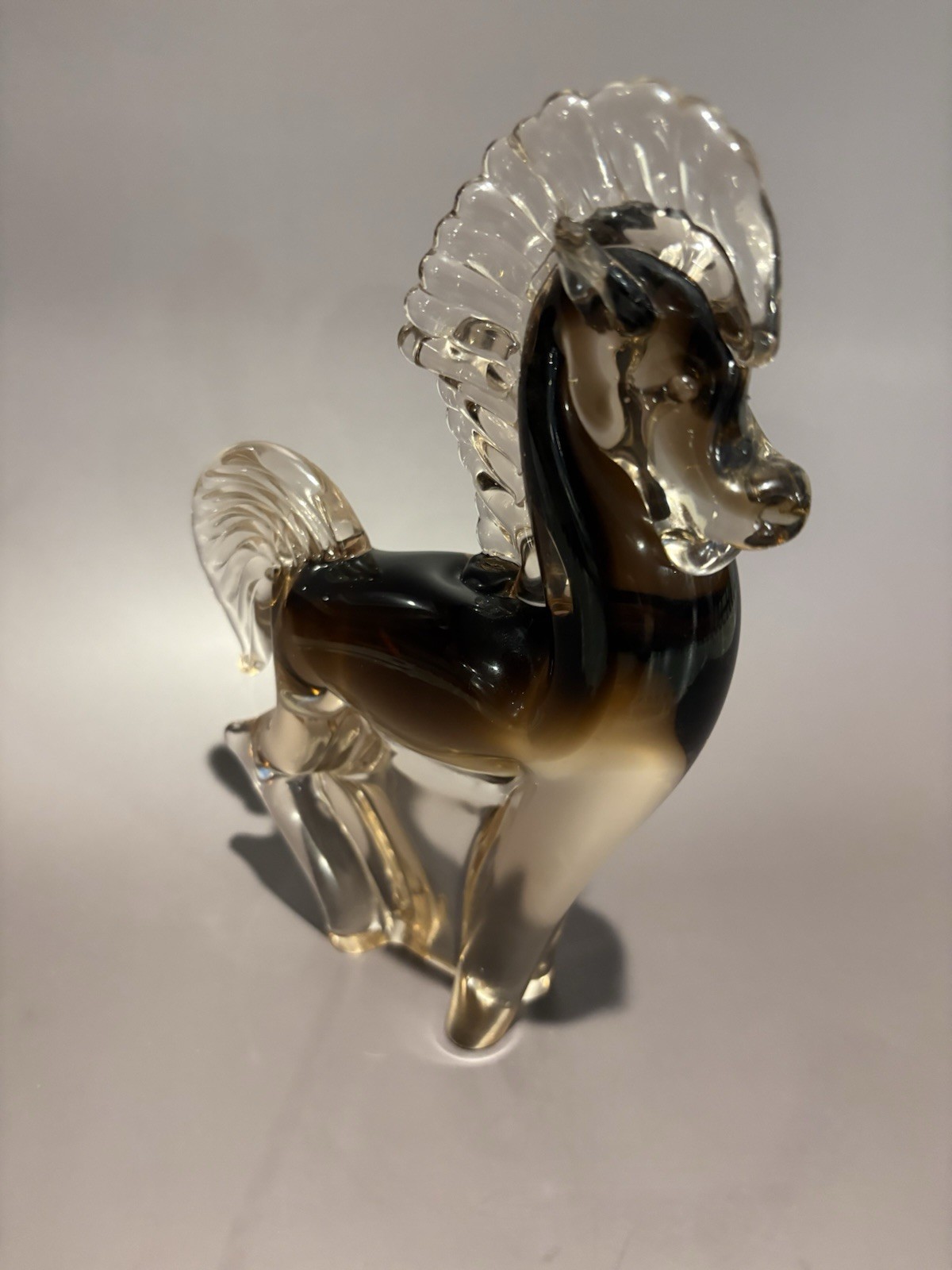 Murano Sommerso Glass Horse Figurine By V. Nason, Labeled
