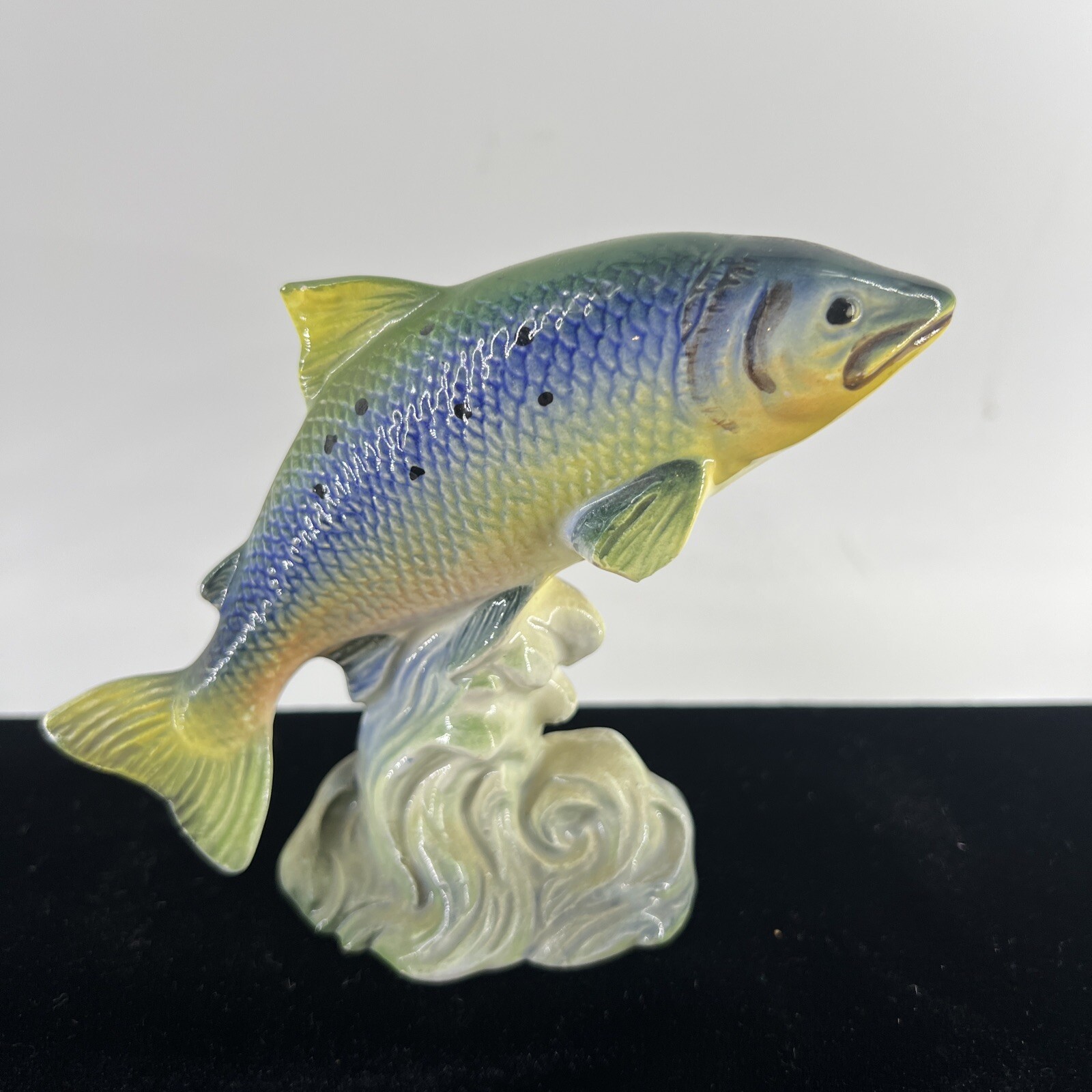 Vintage Atlantic Salmon Fish Figure Japan Sticker Ceramic