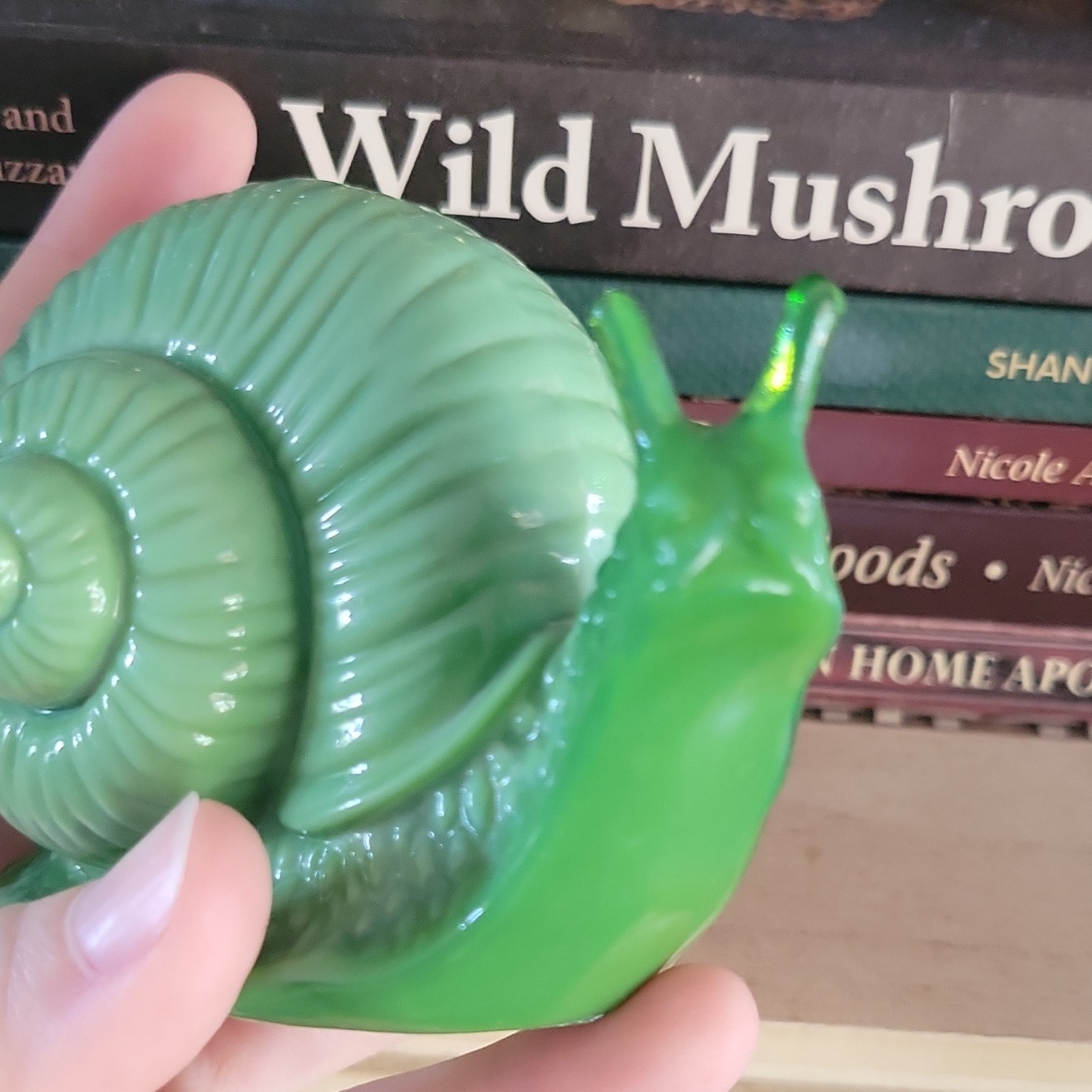 Vintage Fenton Glass Green Slag Snail Figurine Collectible *PLEASE READ*