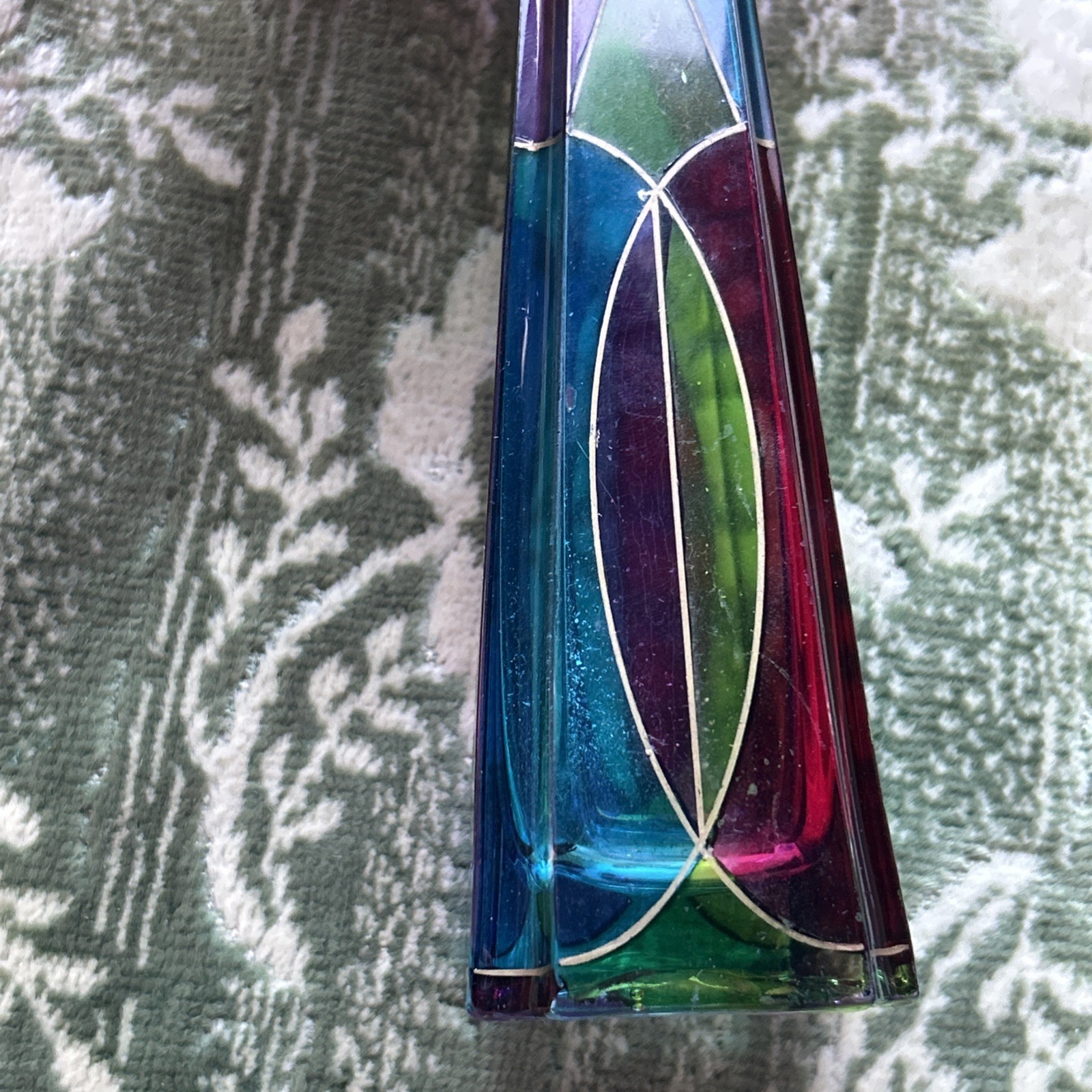 Due Zeta Murano Glass Vase Made in Italy Multi Color Hand Decorated 6.5 Inch