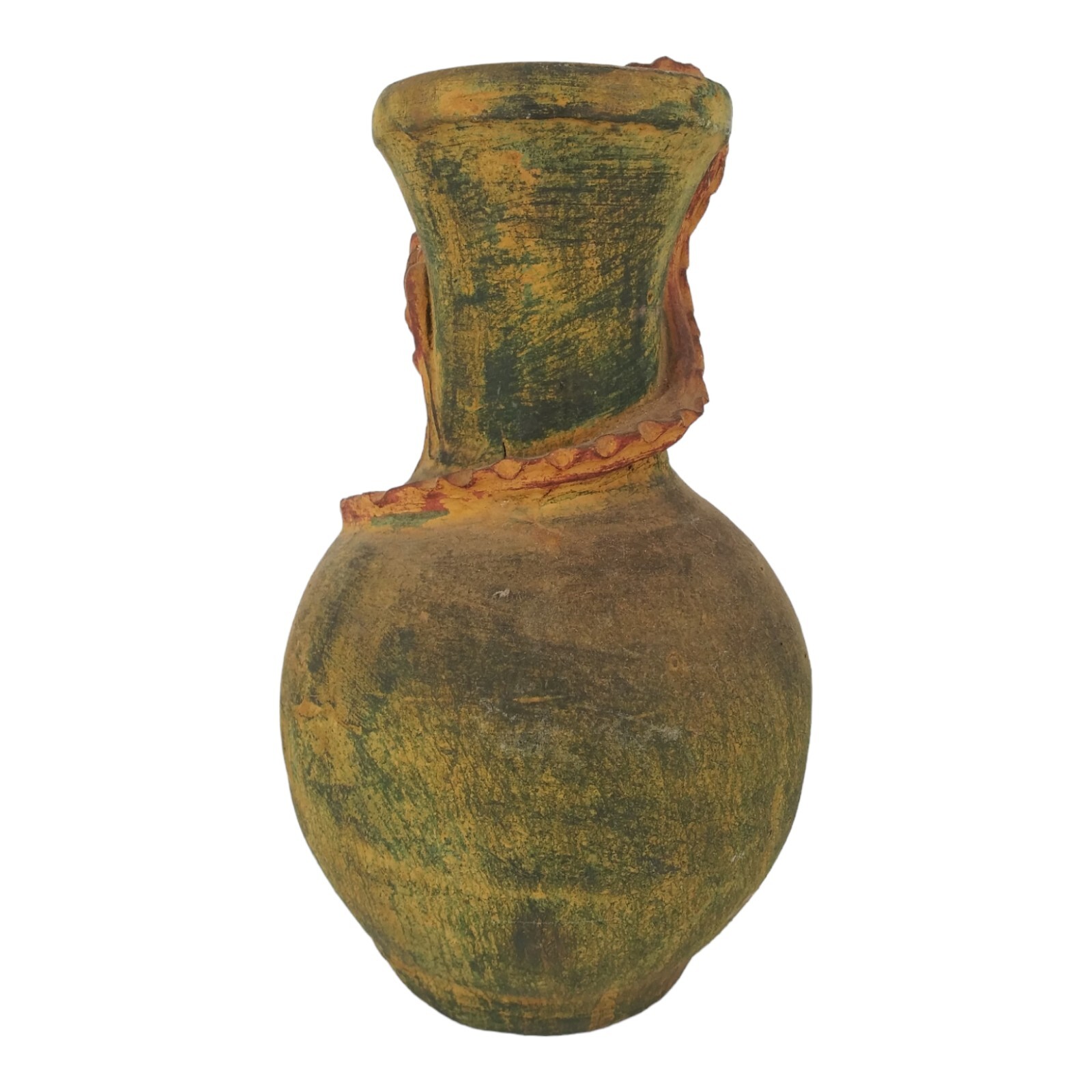 Iguana Lizard Mexican Pottery Vase 14″ Heavy 7lbs Vintage Southwestern Desert