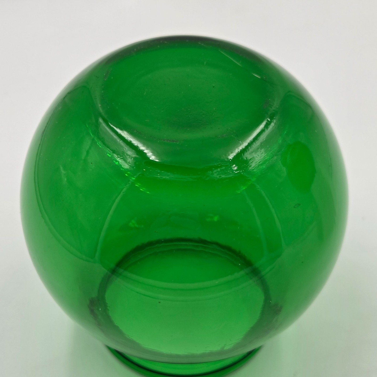 Pair of 2 Anchor Hocking Forest Green Ivy Ball Globe Vase