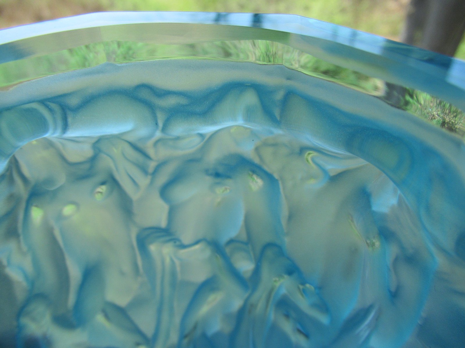 Frantisek Halama Czech Frosted Blue Art Glass Vase F.H. 60/2500 5.5″T RARE Blue