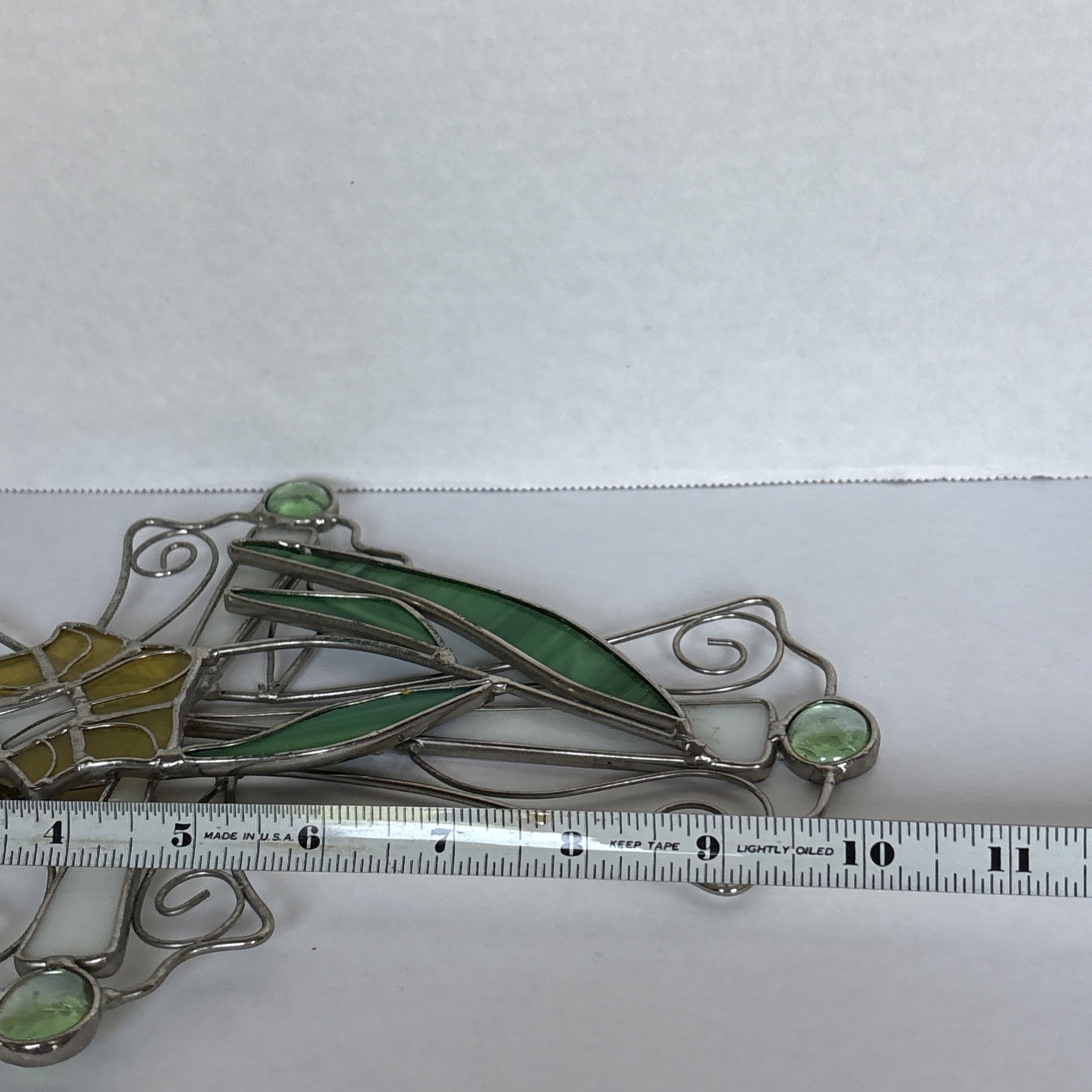 Stained Glass Blue Cross Suncatcher Daffodil Decorative 10”