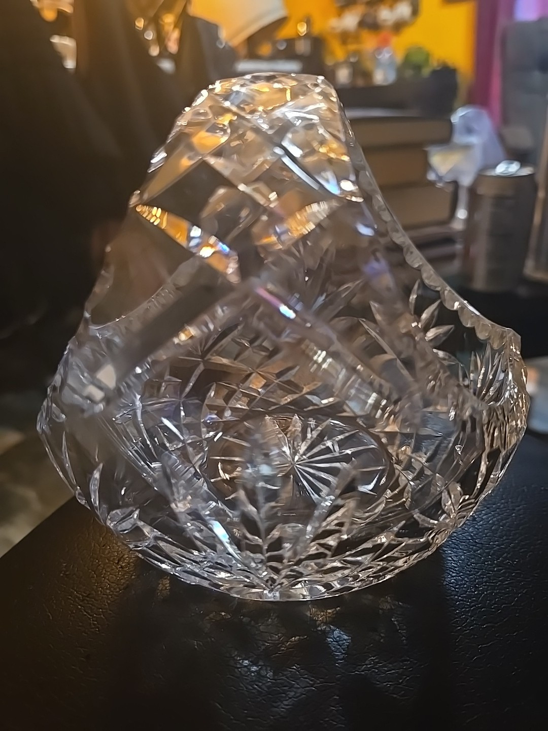 Leaded Crystal Clear Basket Made In Poland Approx. 5 3/4×5 3/4”