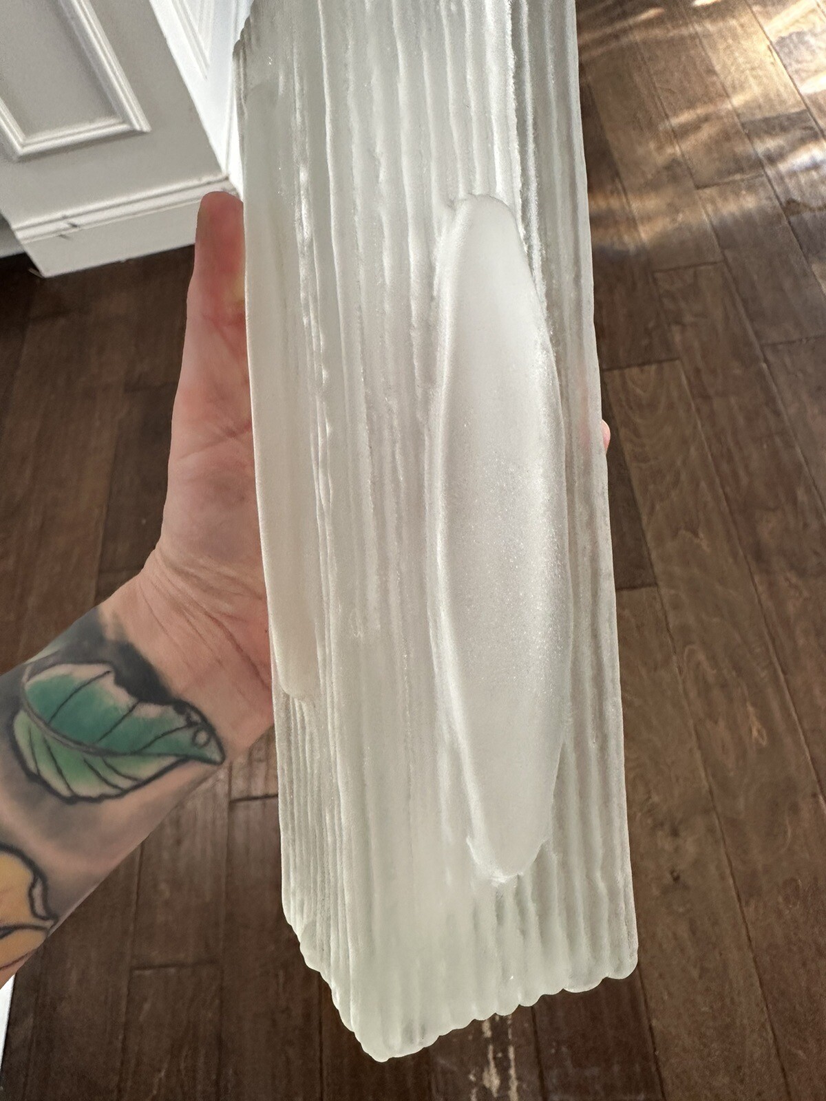 Vtg Nancy Daum Crater Collection Vase, 3.9lb, 10×2.75×2.25in