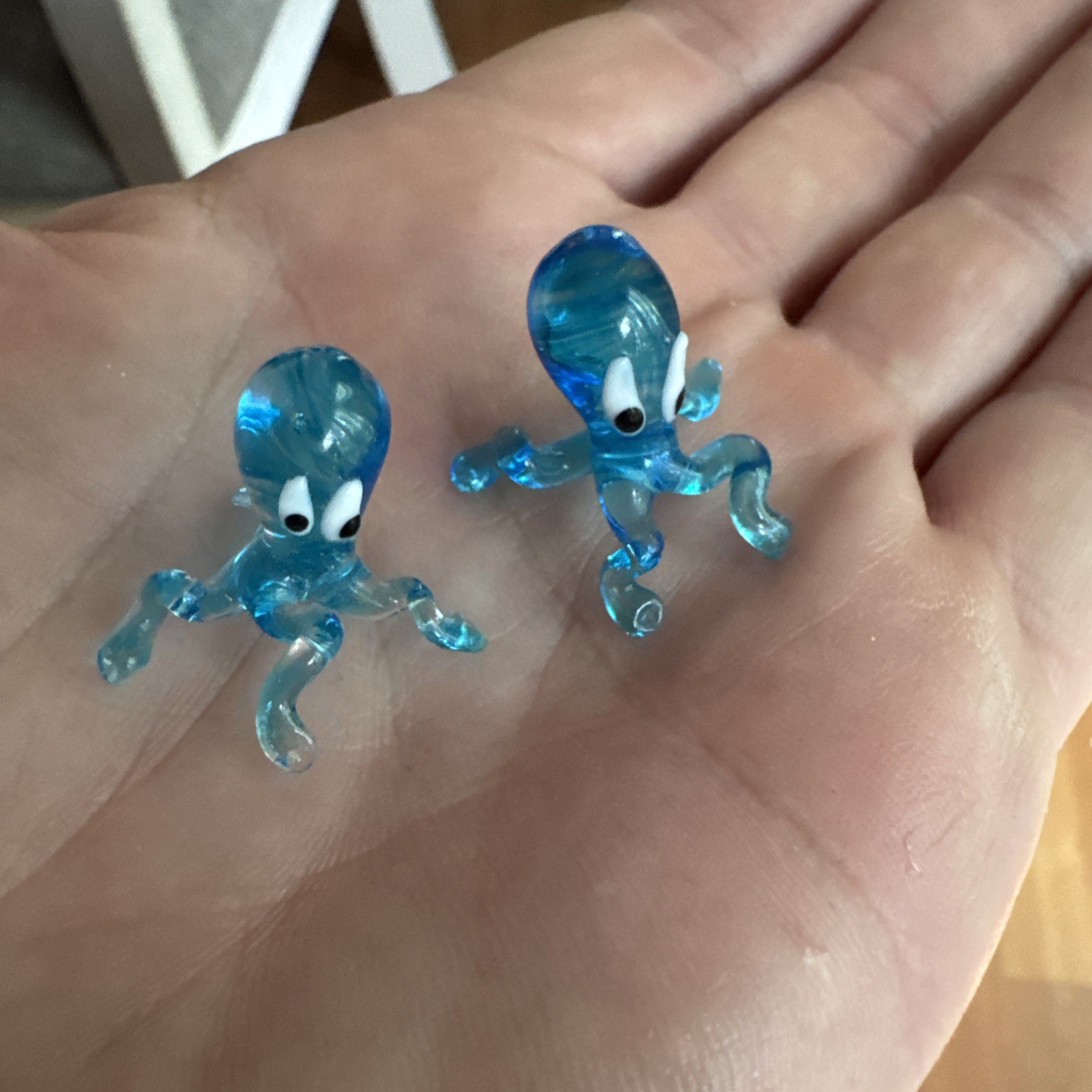 Miniature Hand Blown Glass Octopus Figurines Lampwork Art Glass