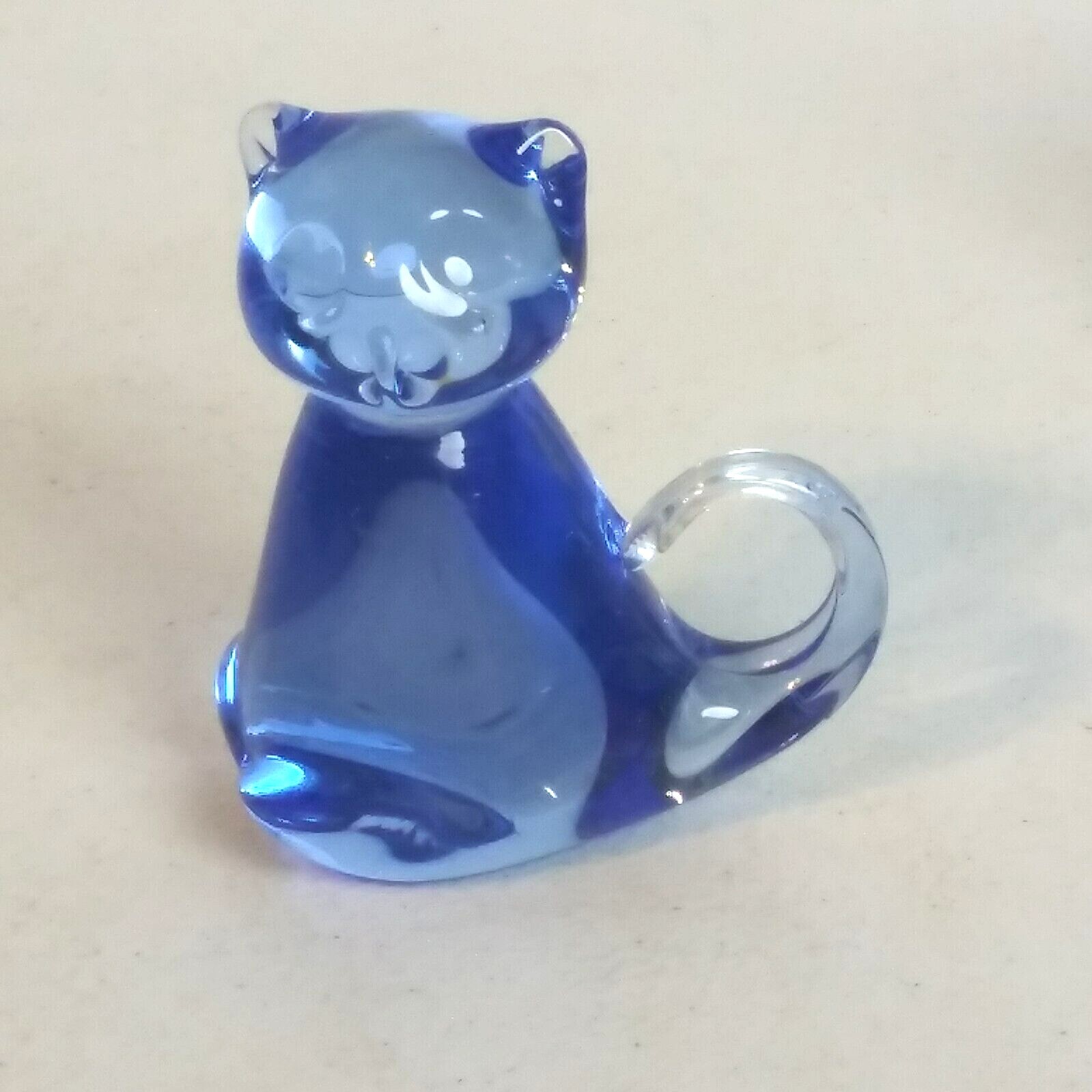 United States Commemorative Fine Arts Gallery Blown Blue Glass Animal Figurines