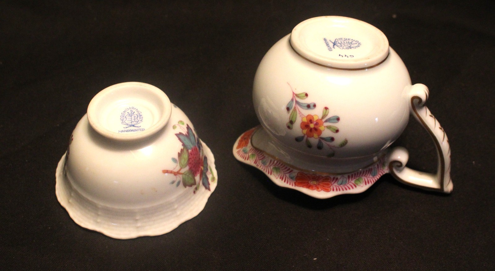 HEREND CHINESE BOUQUET TEA SET ON TRAY – 9 PIECES